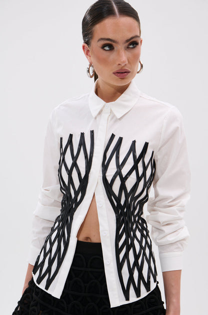 ALL OVER THE PLACE BUTTON DOWN