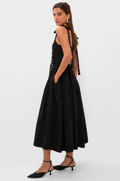 Black Embellished Agnes Maxi Dress