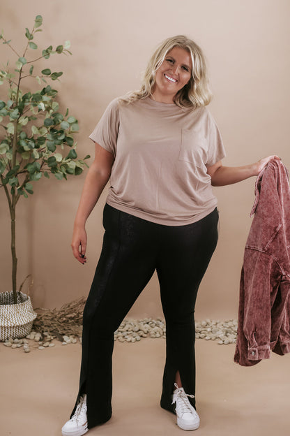 First Choice Crew Neck Pocket Tee, Mocha