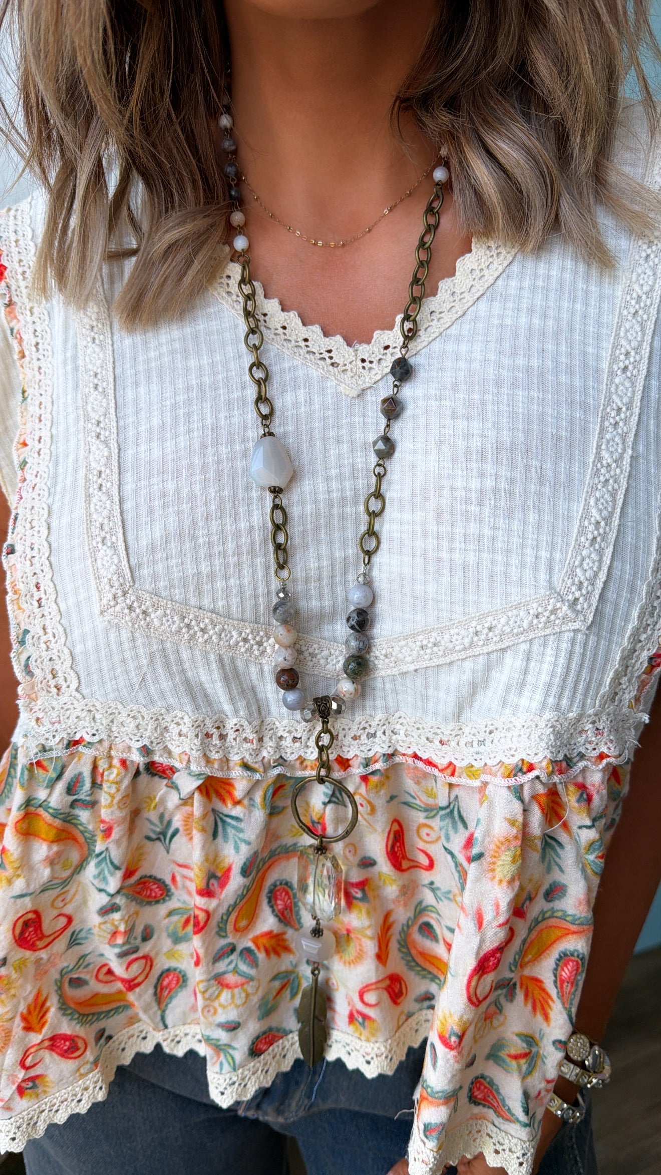 Drifter Bamboo Necklace, Multi