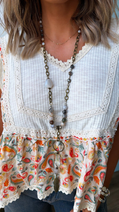 Drifter Bamboo Necklace, Multi