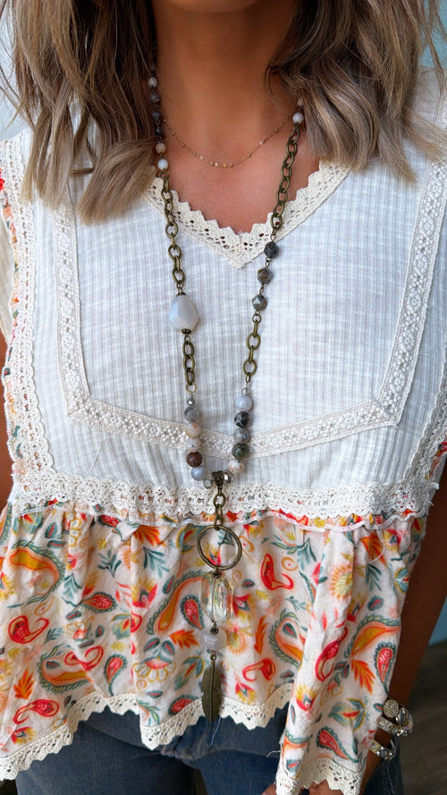 Drifter Bamboo Necklace, Multi