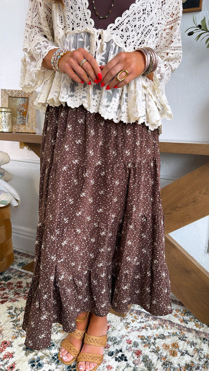 Cottage Lake Maxi Skirt, Brown