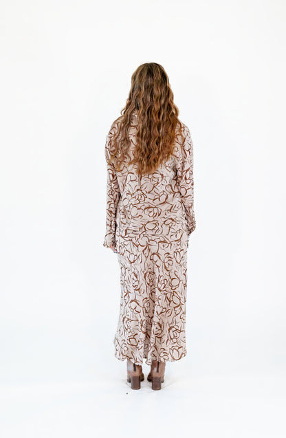 Sketchbook Floral Button Up Top