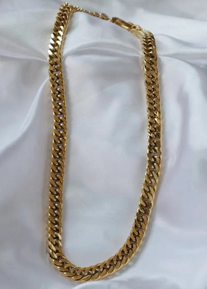Chunky Shiny Chain Necklace,  Gold