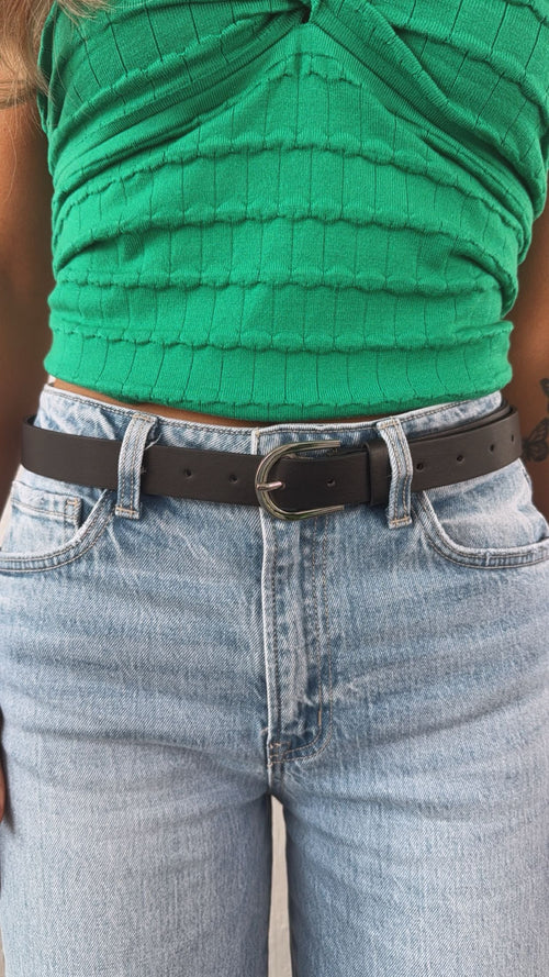 Daily Wear Belt, Black W Silver Buckle
