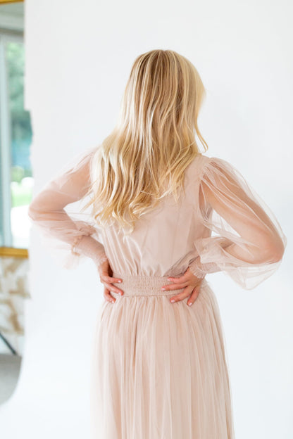 Whimsical Mesh Midi Dress