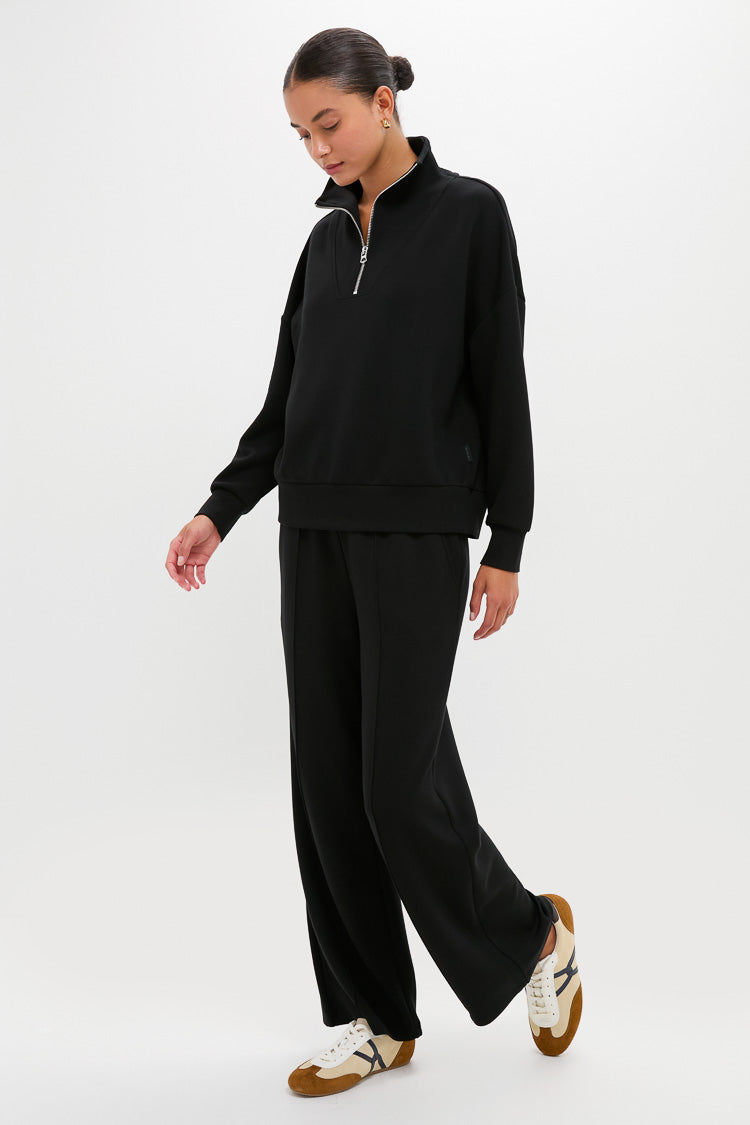 Black Hawley Half Zip Sweat