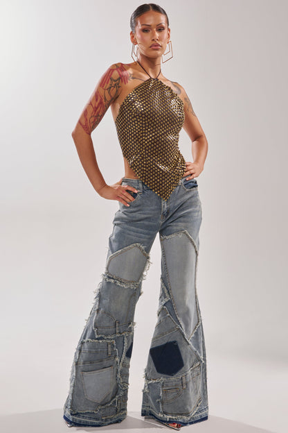 ALL OVER ME DENIM PATCHWORK JEANS