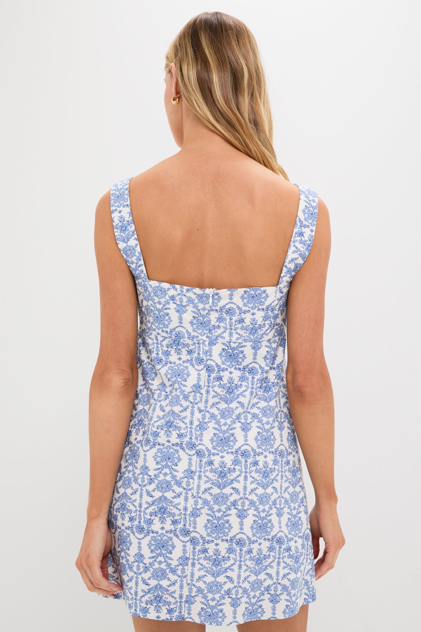 Blue & White Volos Mini Dress