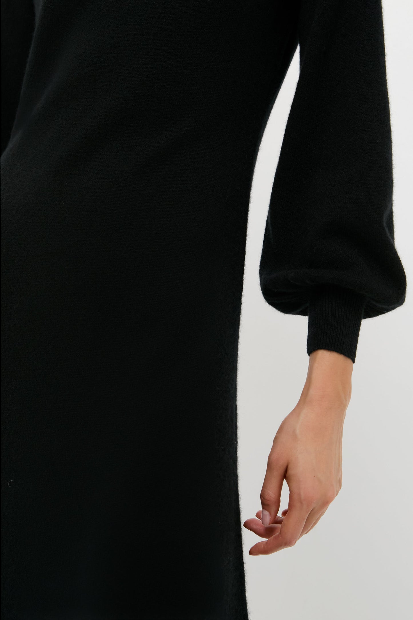 Black Cashmere Turtleneck Maxi Dress