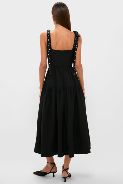 Black Embellished Agnes Maxi Dress