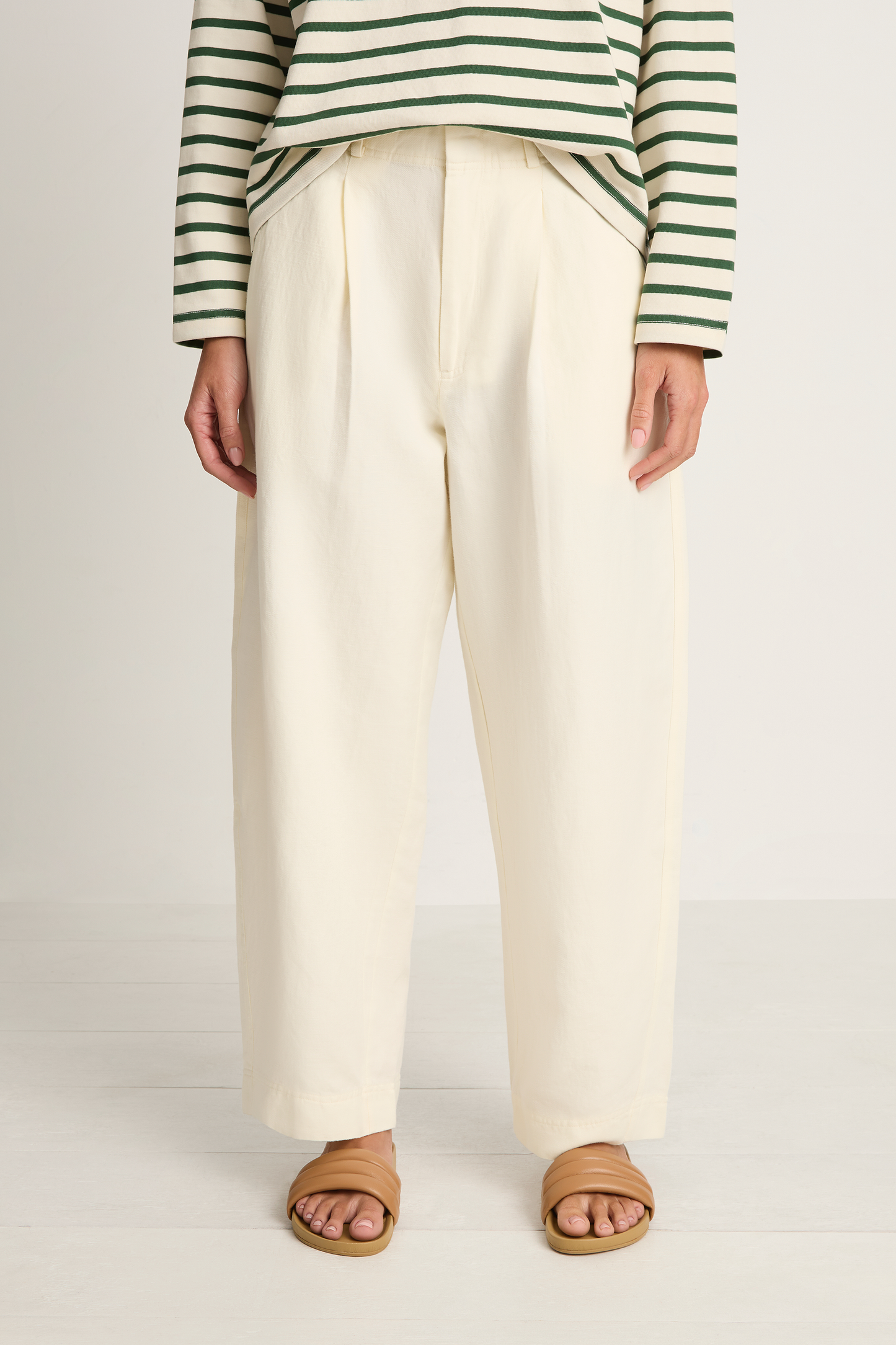Apiece Apart Bari Crop Trouser - Cream