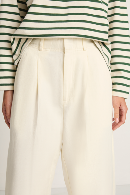 Apiece Apart Bari Crop Trouser - Cream