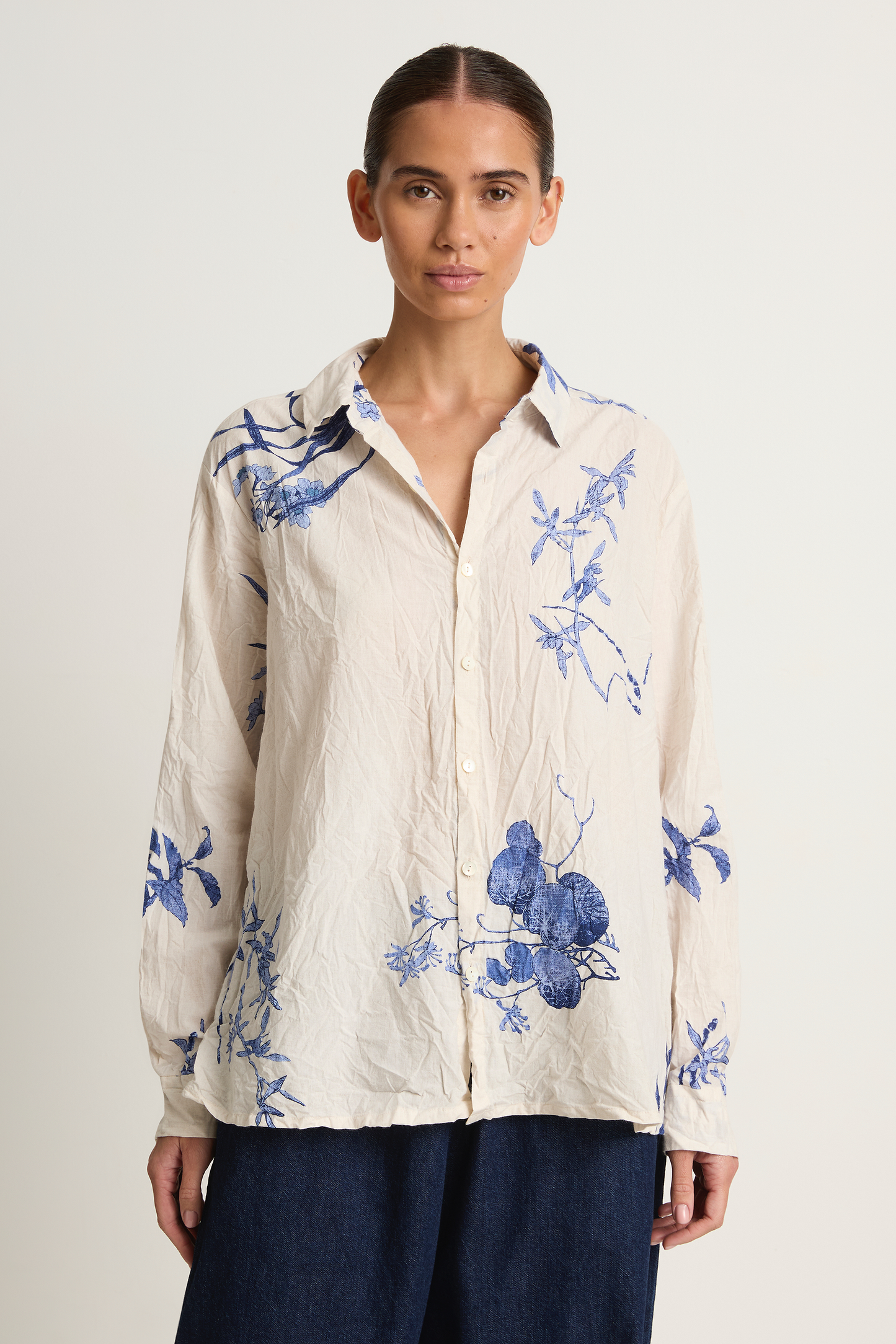 Pas De Calais Japonism Flower Print Blouse - Ivory