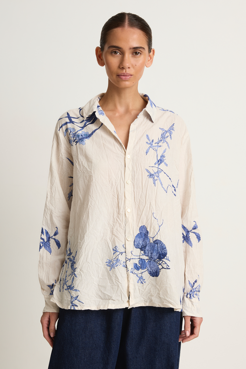 Pas De Calais Japonism Flower Print Blouse - Ivory