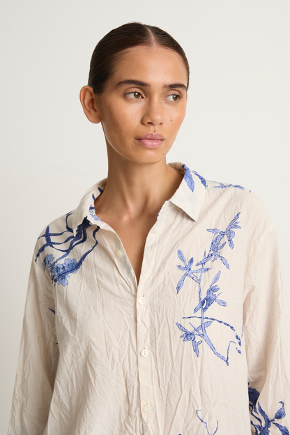 Pas De Calais Japonism Flower Print Blouse - Ivory