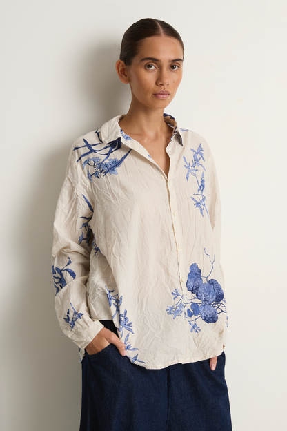 Pas De Calais Japonism Flower Print Blouse - Ivory