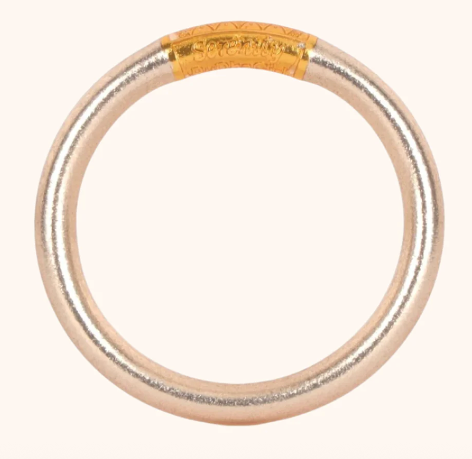 BuDhaGirl: Champagne Tzubbie All Weather Bangle-(awb)- Serenity Prayer