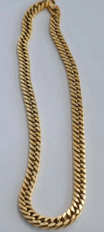 Chunky Shiny Chain Necklace,  Gold