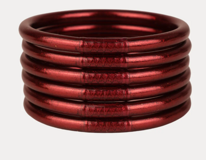 BuDhaGirl: Merlot All Weather Bangle (Set of 6)- Serenity Prayer