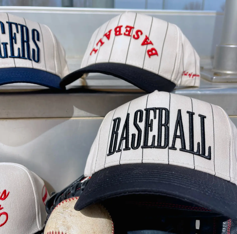 Baseball Stripe Trucker Hat, Black