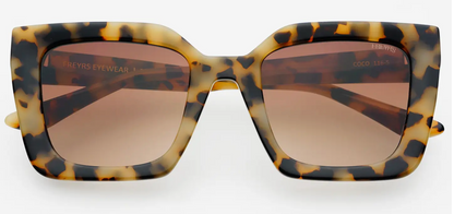 FREYRS: Coco Acetate Square Sunglasses, Milky Tortoise