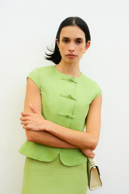 Apple Connie Linen Mix Top