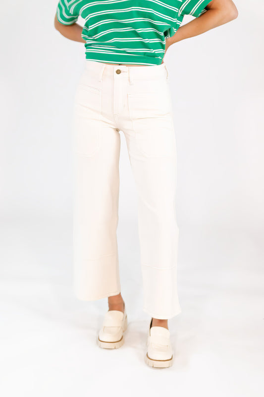 Ophelia White Barrel Jeans
