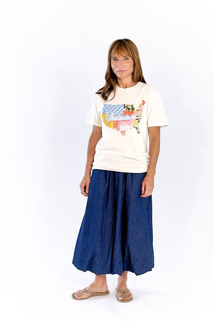 Patchwork Print America Tee