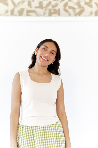 Camden Square Neck Tank · Beige