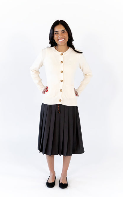 Simone Charcoal Tie Waist Skirt