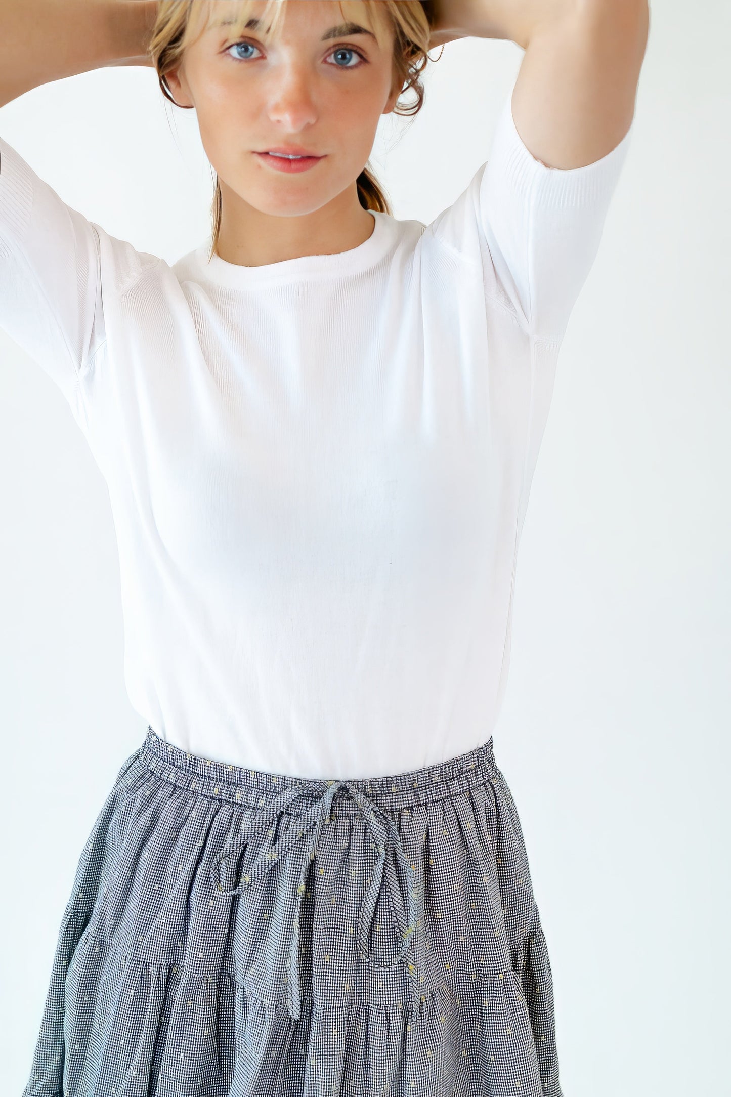 Ilona Knit Half-Sleeve Top · White