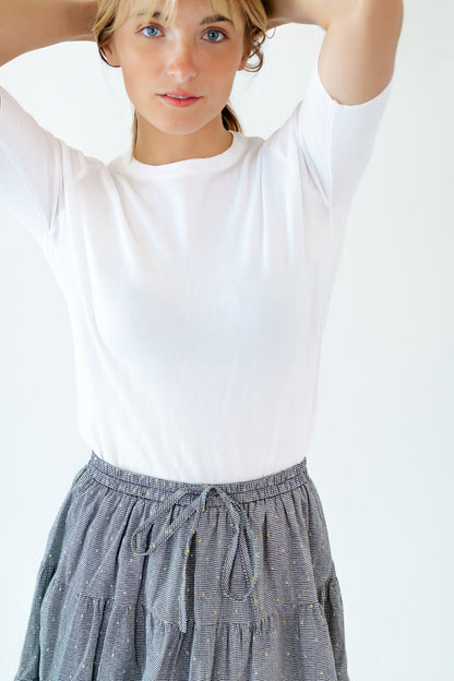 Ilona Knit Half-Sleeve Top · White