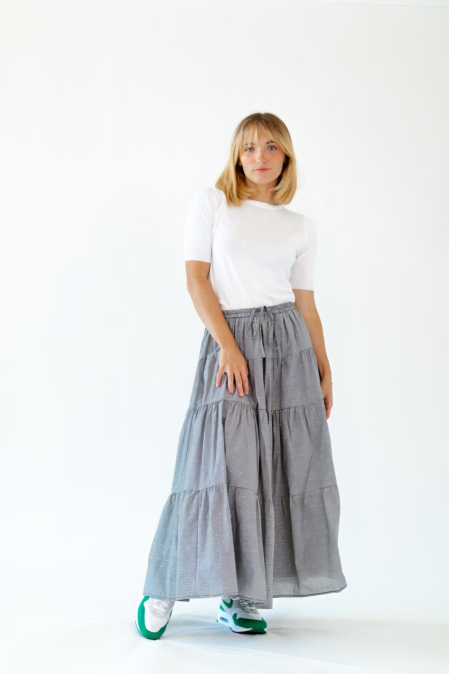 Ilona Knit Half-Sleeve Top · White