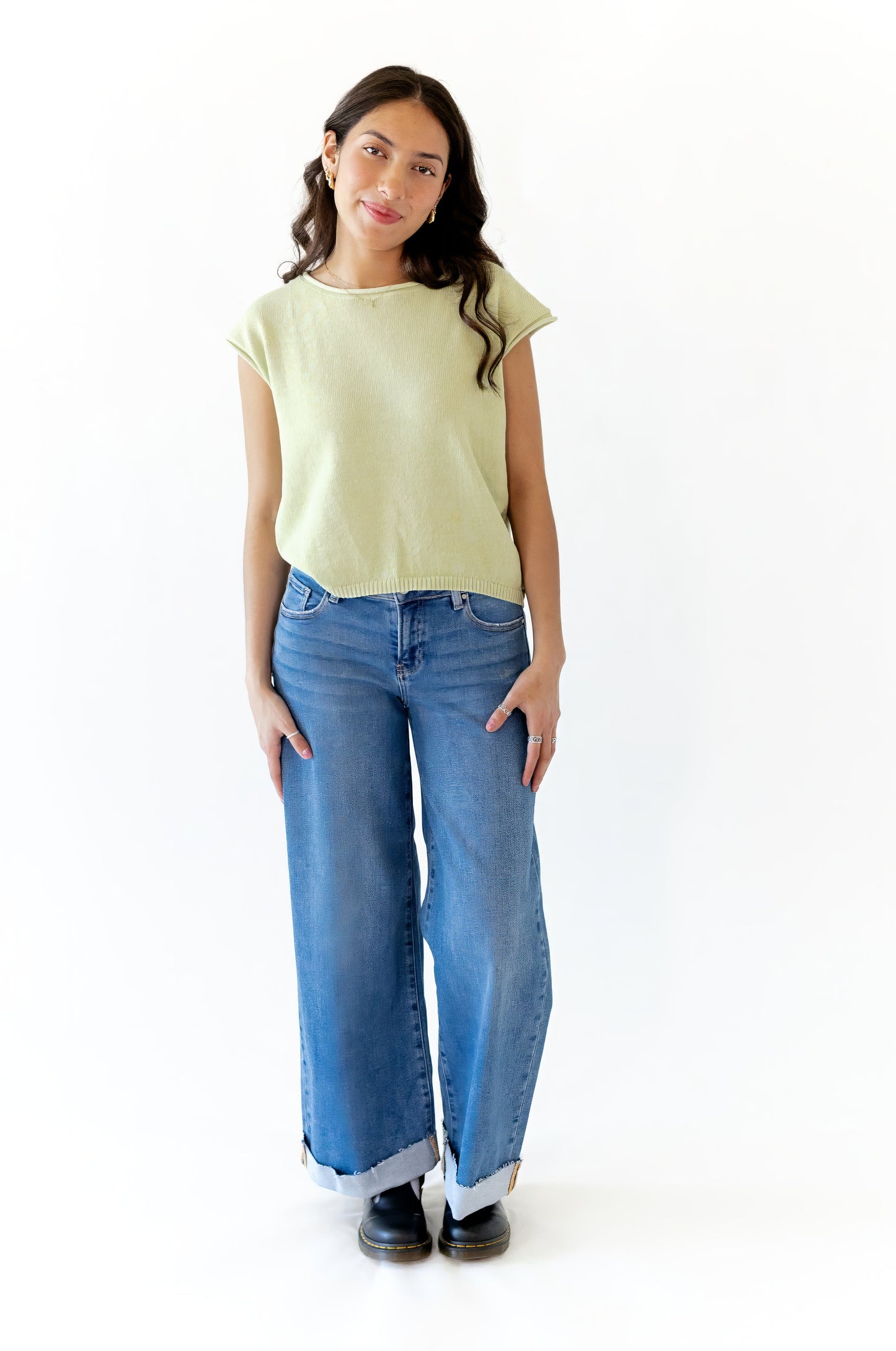 Kourt Low-Rise Cuffed Denim