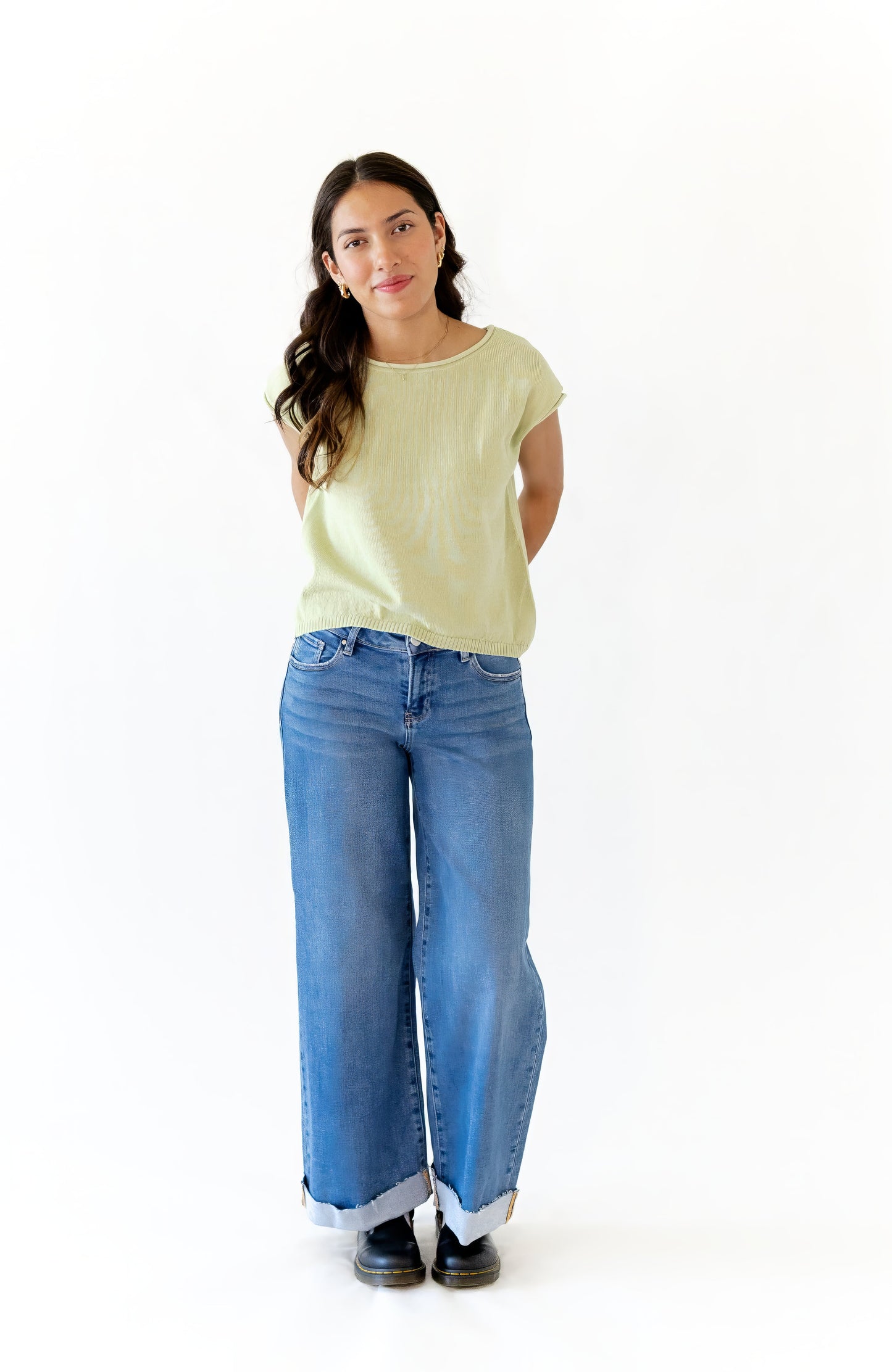 Kourt Low-Rise Cuffed Denim