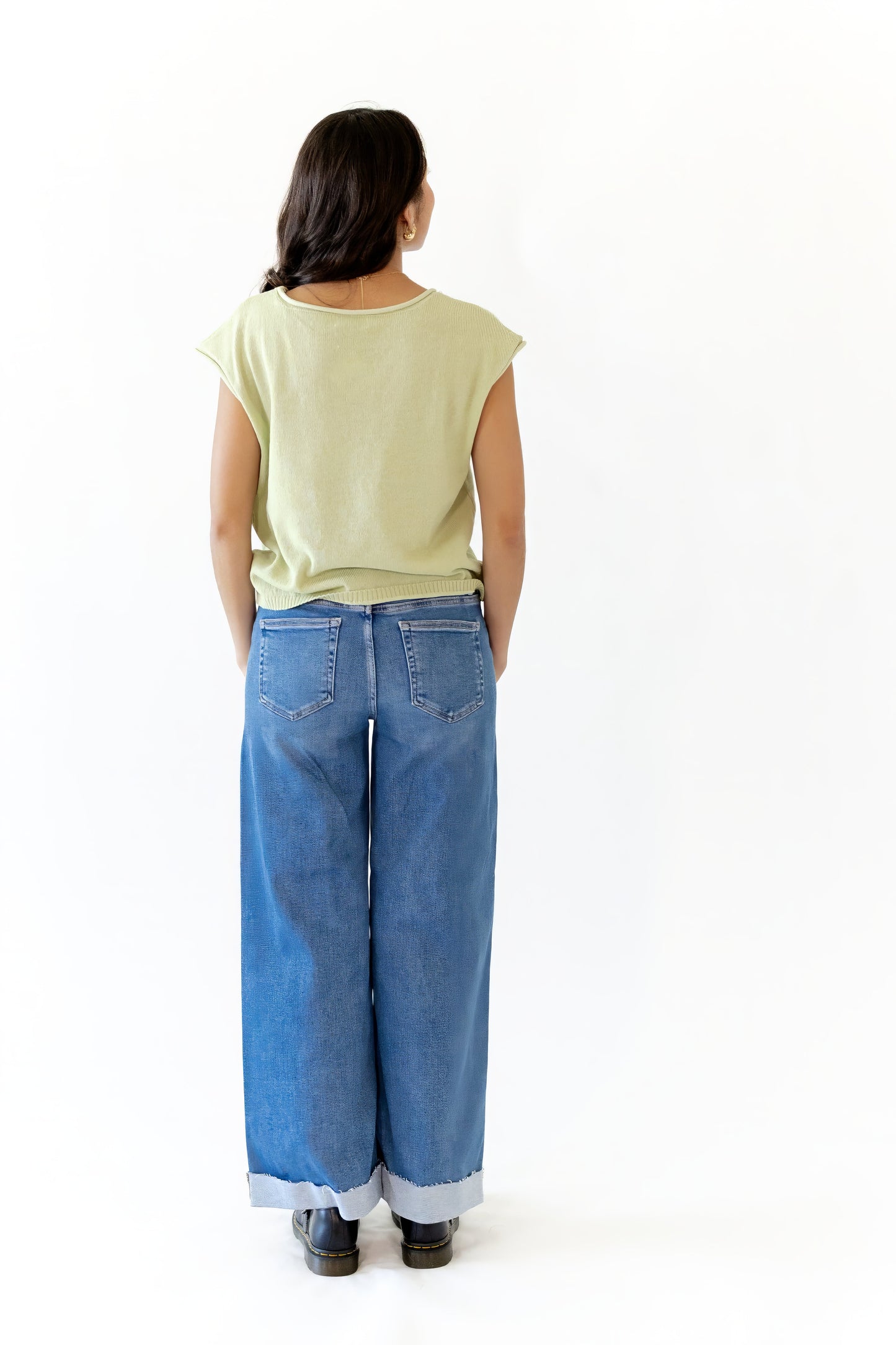 Kourt Low-Rise Cuffed Denim