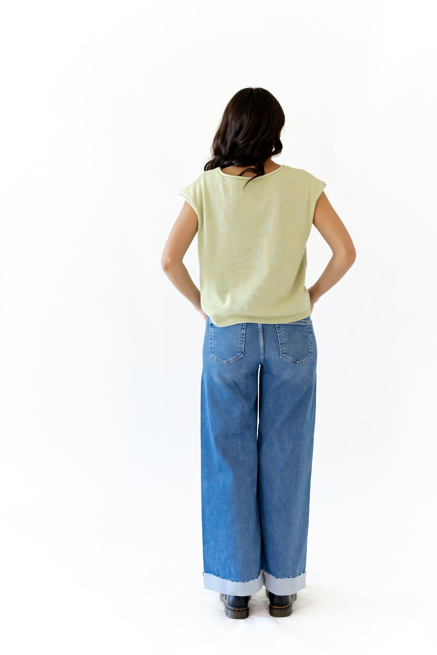Kourt Low-Rise Cuffed Denim