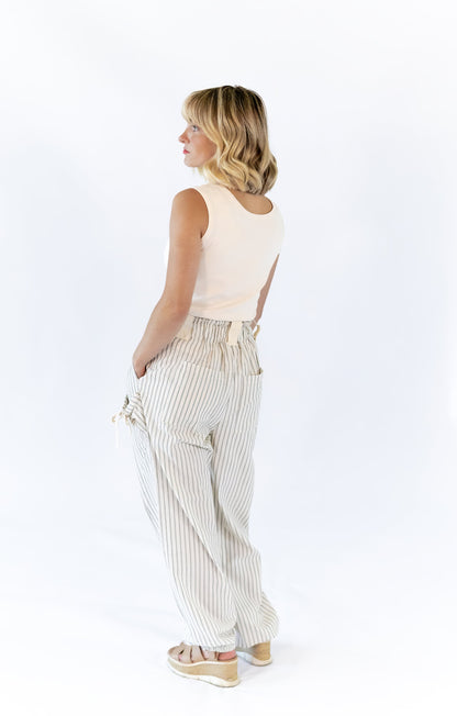 Milene Bow Detail Pants · Cream