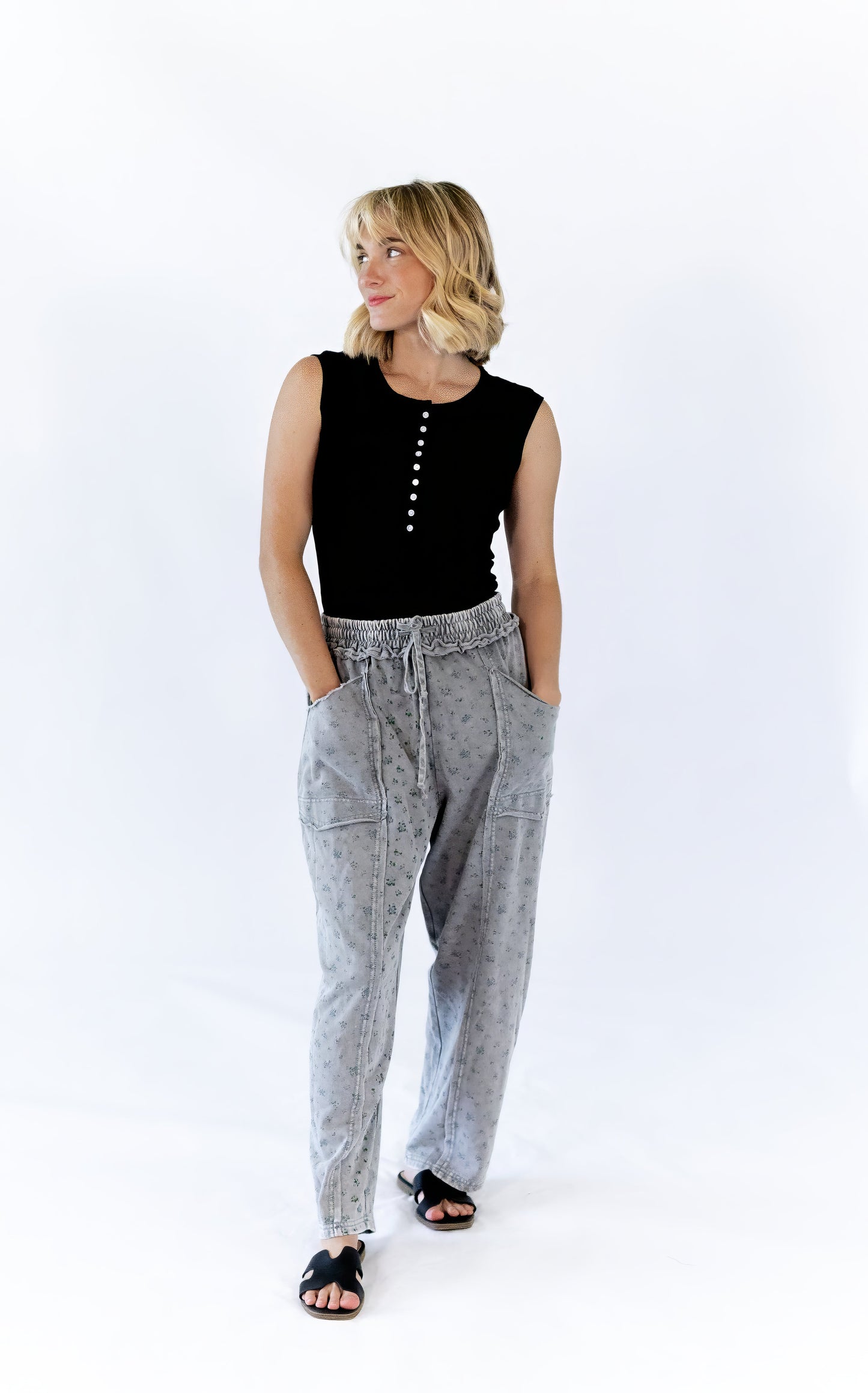 Raven Floral Sweats