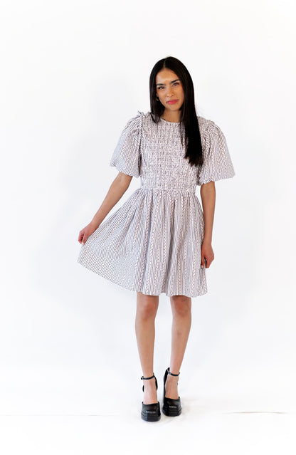 Tilly Floral Print Striped Dress