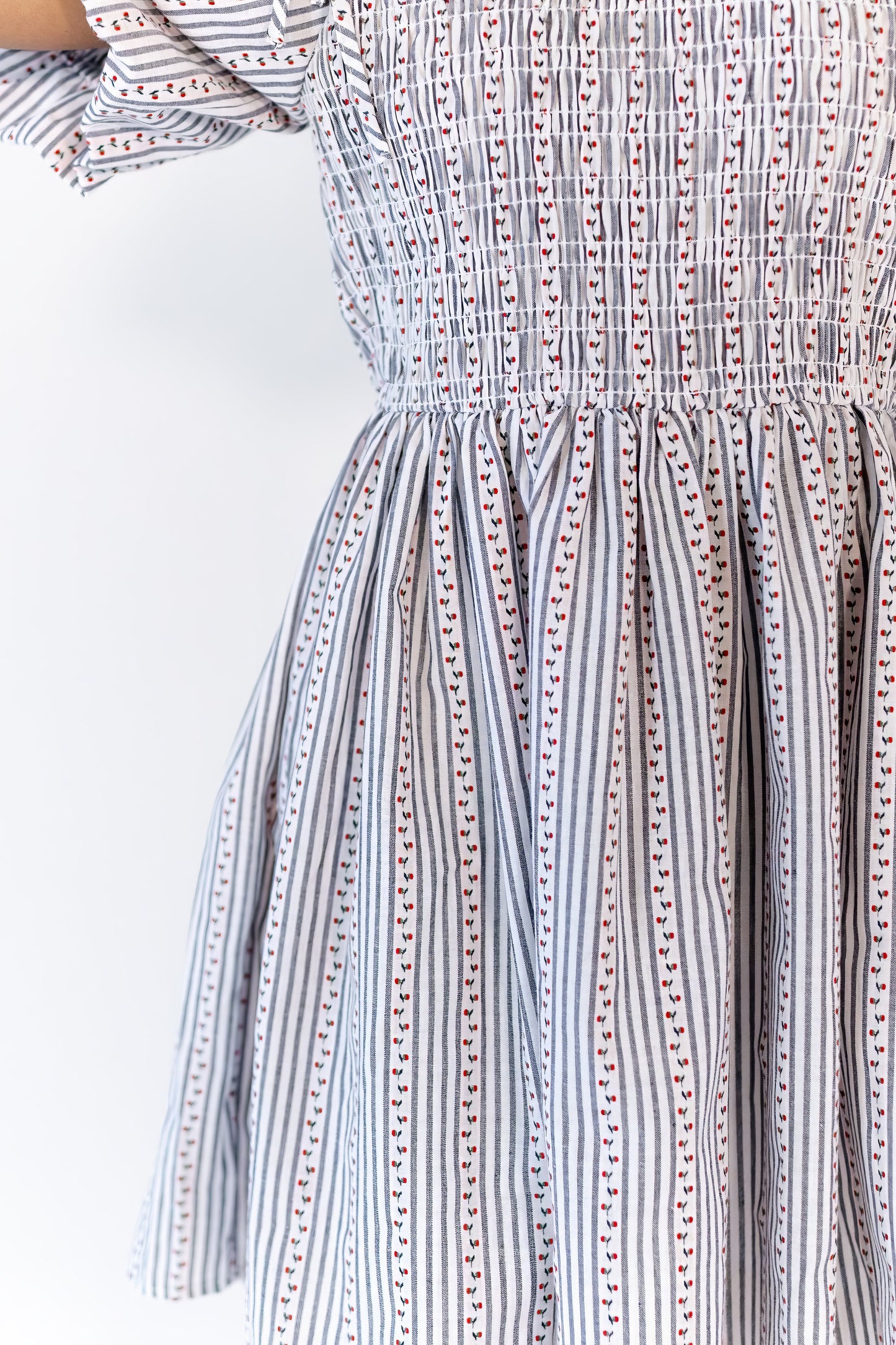 Tilly Floral Print Striped Dress