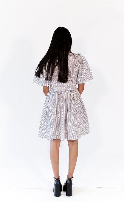Tilly Floral Print Striped Dress