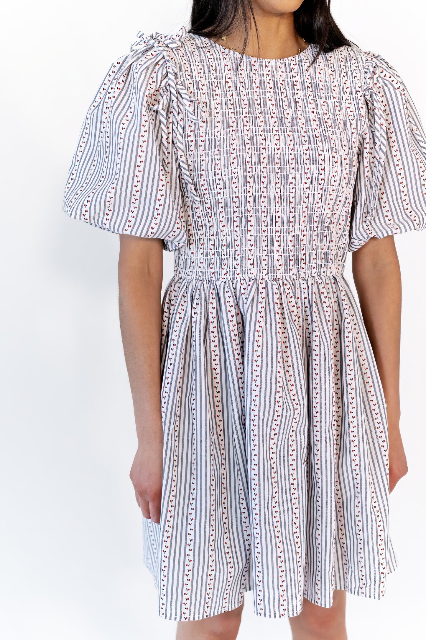 Tilly Floral Print Striped Dress