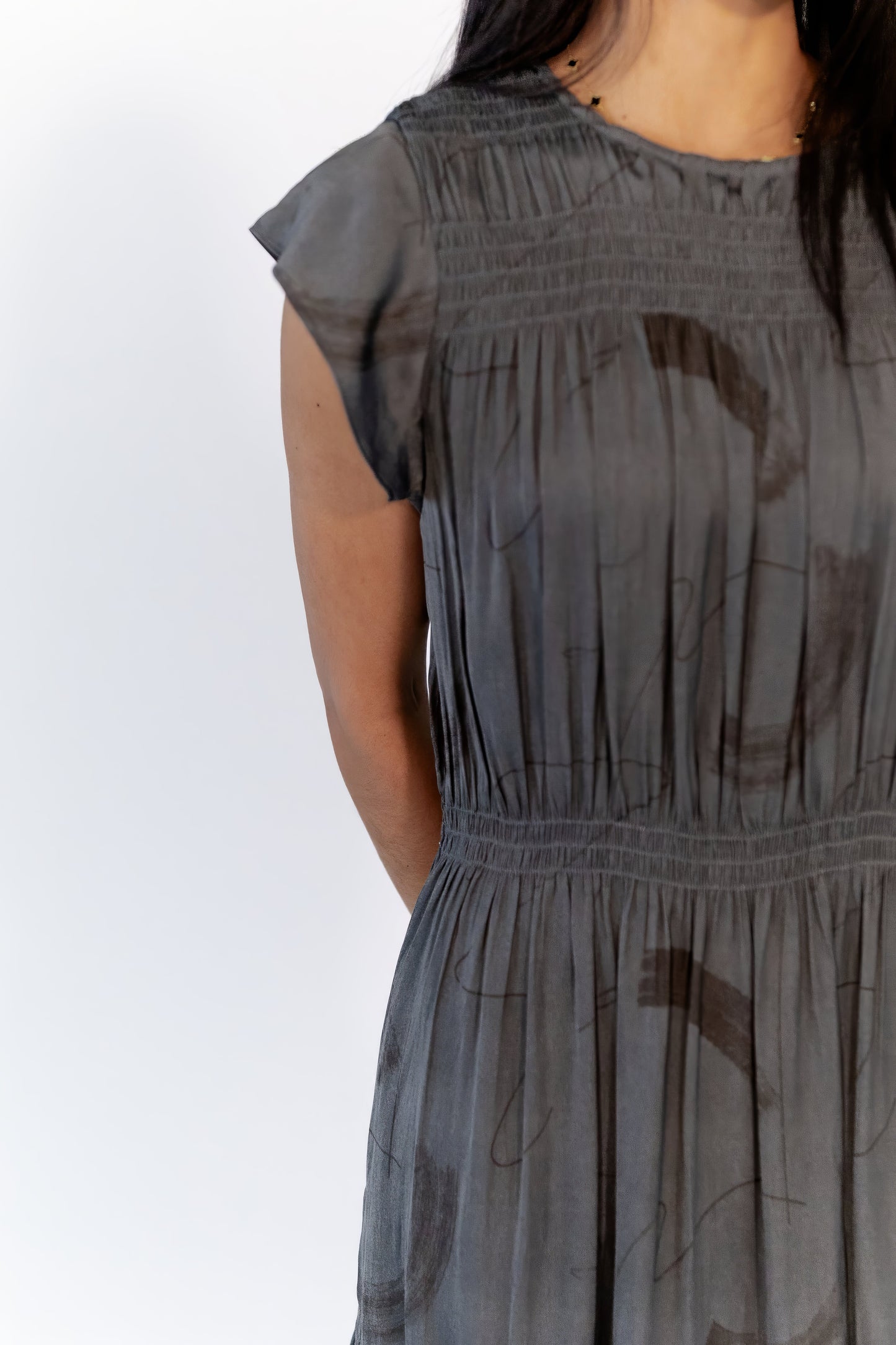 Elena Stroke Detail Midi Dress