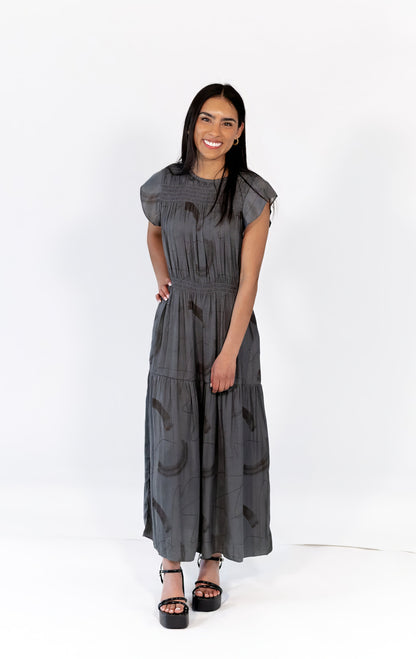 Elena Stroke Detail Midi Dress