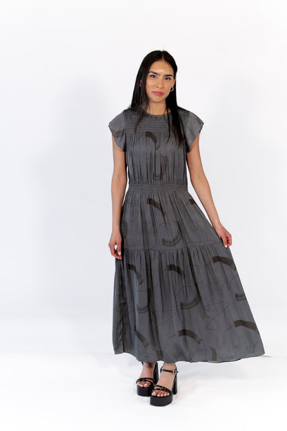 Elena Stroke Detail Midi Dress