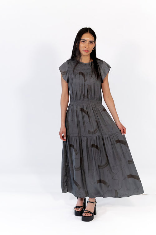 Elena Stroke Detail Midi Dress