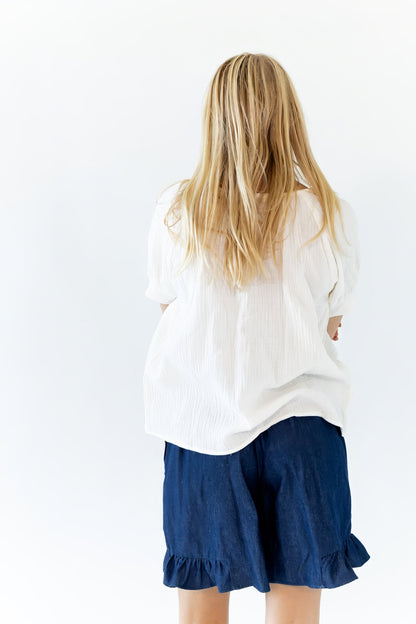 Halow Ruffled Denim Shorts